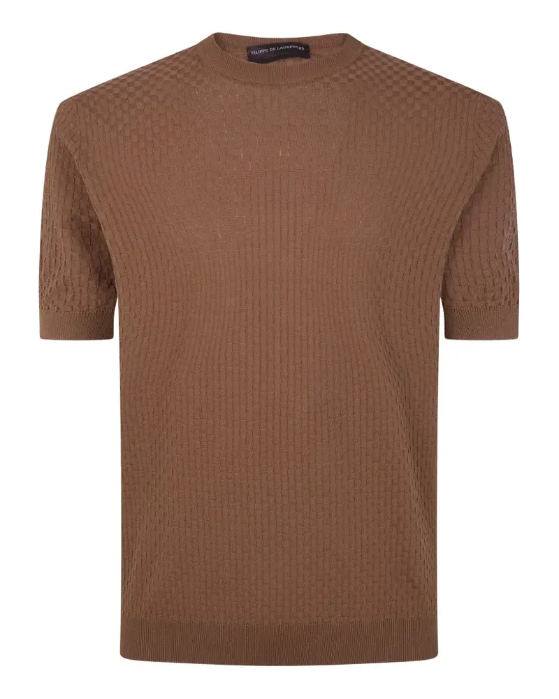 Filippo de Laurentiis checkered T-shirt - Braun Braun