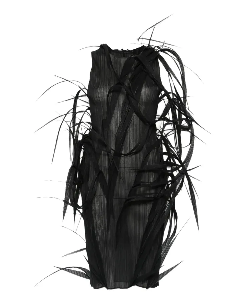 Issey Miyake Urban Jungle Kleid mit Falten - Schwarz Schwarz