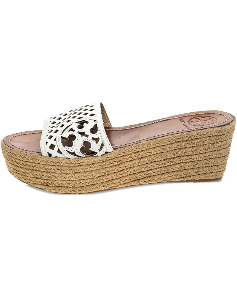 Tory Burch Wedge-Sandalen aus Leder 65mm - Weiß Weiß