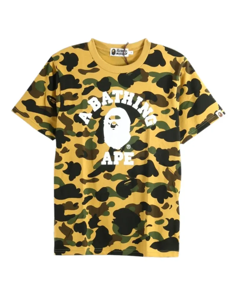 BAPE 1st Camo T-Shirt mit Logo-Print - Gelb Gelb
