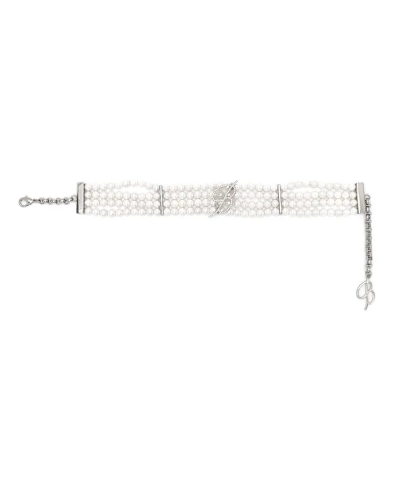 Blumarine Choker mit Perlen Silber