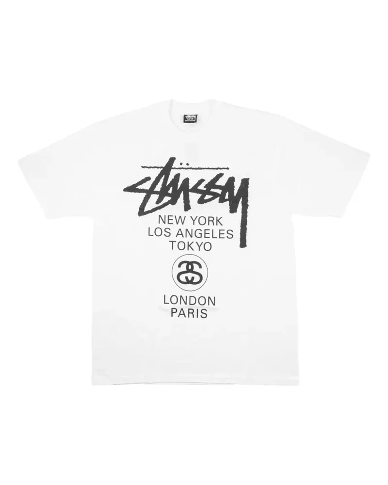 Stüssy T-Shirt mit Rundhalsausschnitt - Weiß Weiß