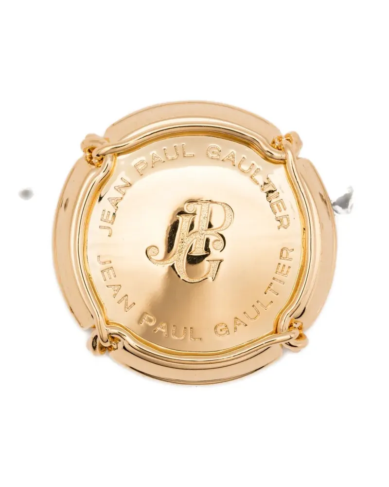 Jean Paul Gaultier Gravierte Ohrringe mit Logo - Gold Gold