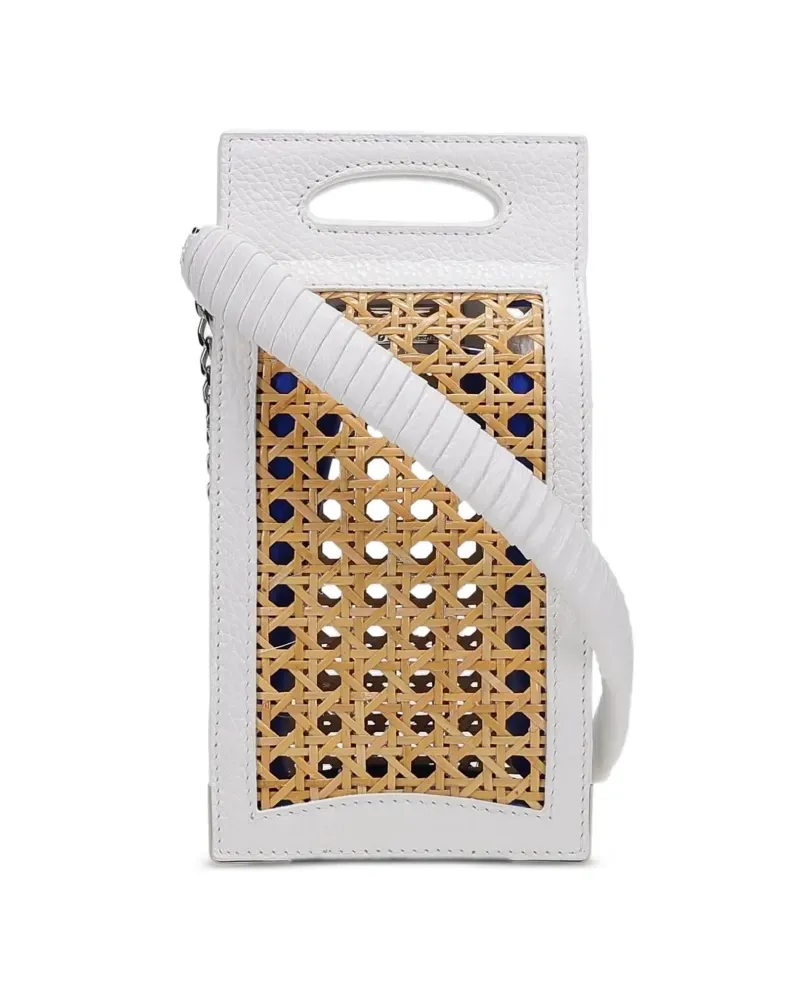 Tyler Ellis Mini Stella Tote Bag aus Korbgeflecht - Weiß Weiß