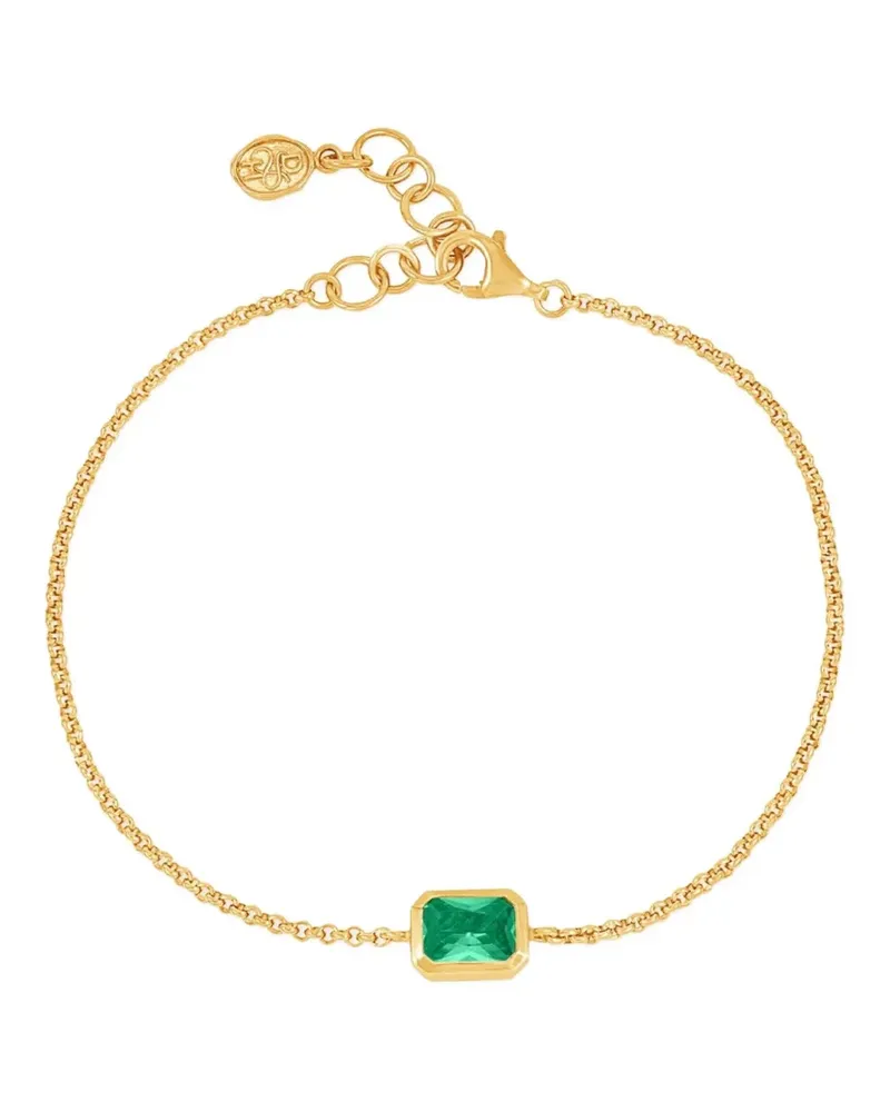 Dower & Hall Achteckiges Kettenarmband mit Granat - Gold Gold