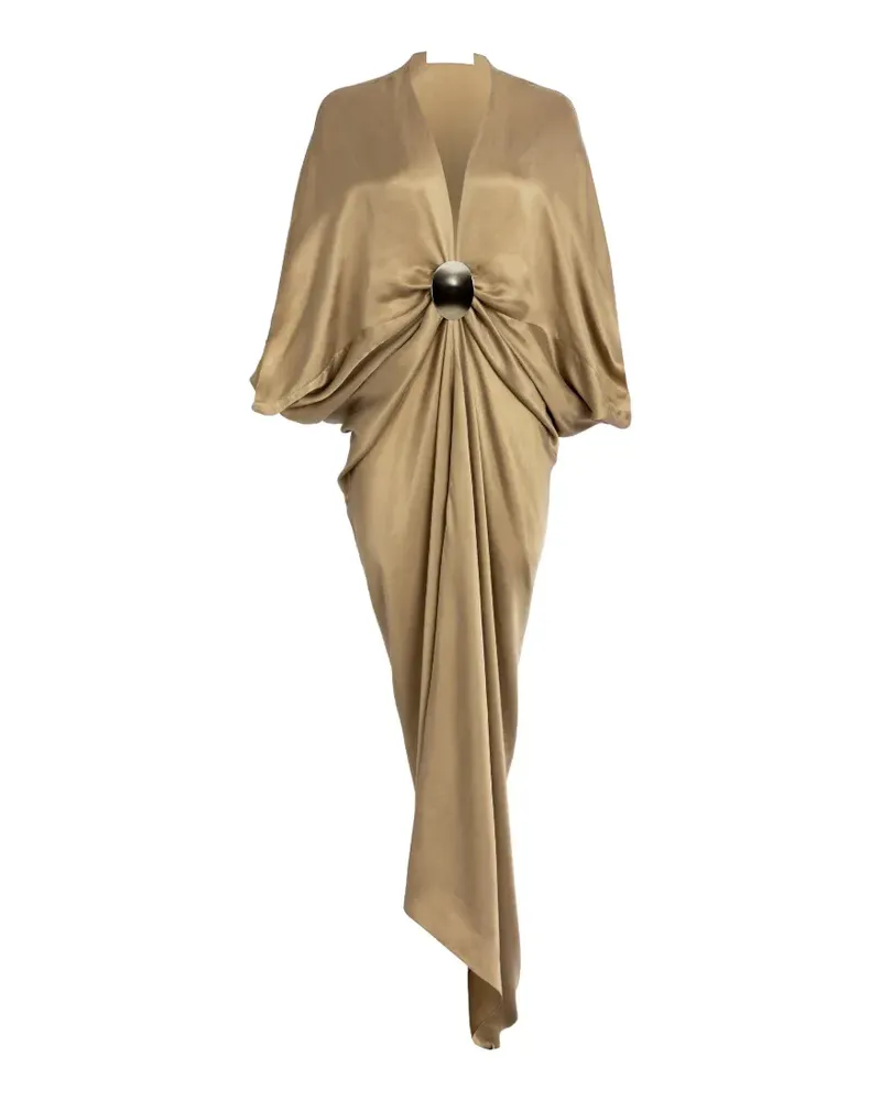 Silvia Tcherassi Fiore draped maxi dress - Braun Braun