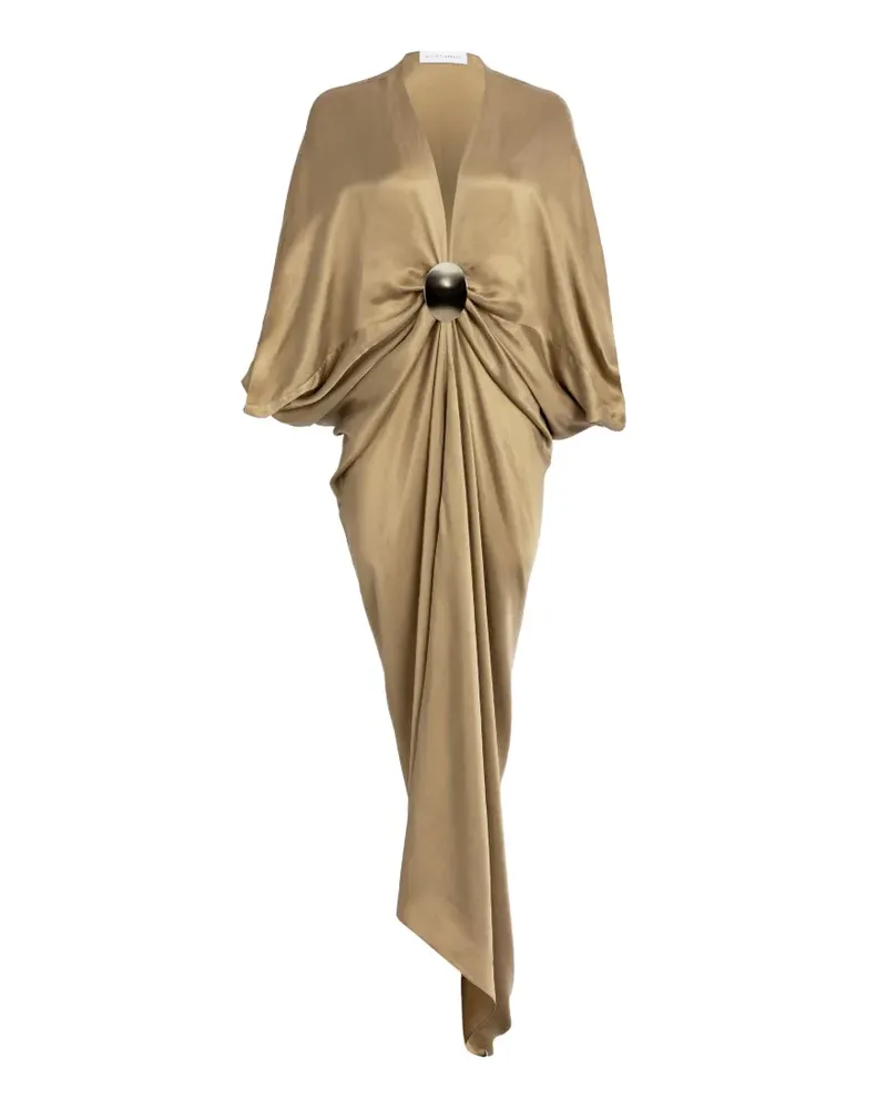 Silvia Tcherassi Fiore draped maxi dress - Braun Braun