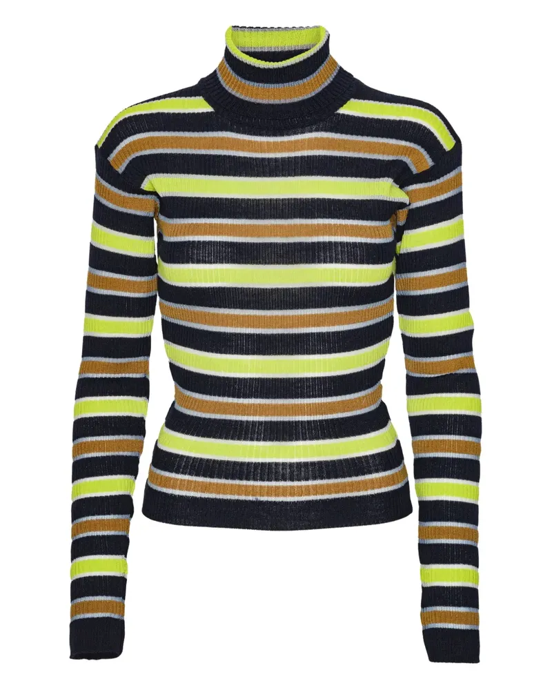 Henrik Vibskov Gestreifter Rollkragenpullover - Schwarz Schwarz