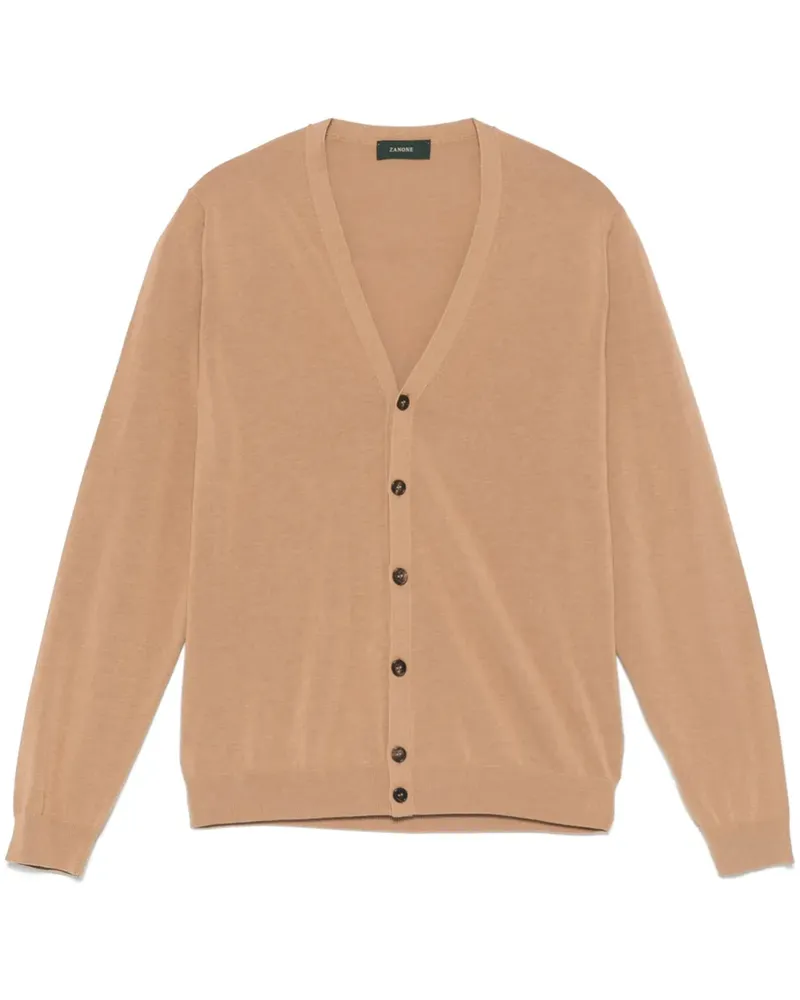Zanone Fein gerippter Cardigan - Nude Nude