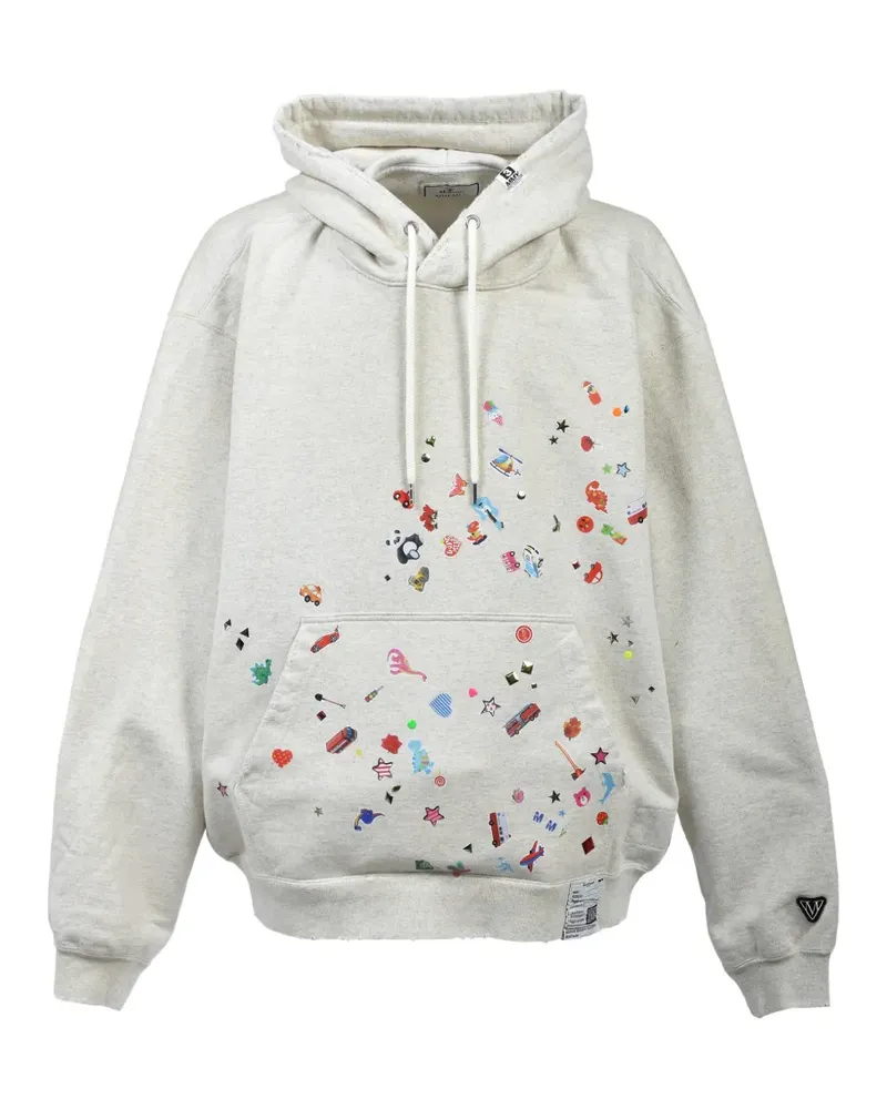 MIHARAYASUHIRO Stickers Hoodie - Weiß Weiß