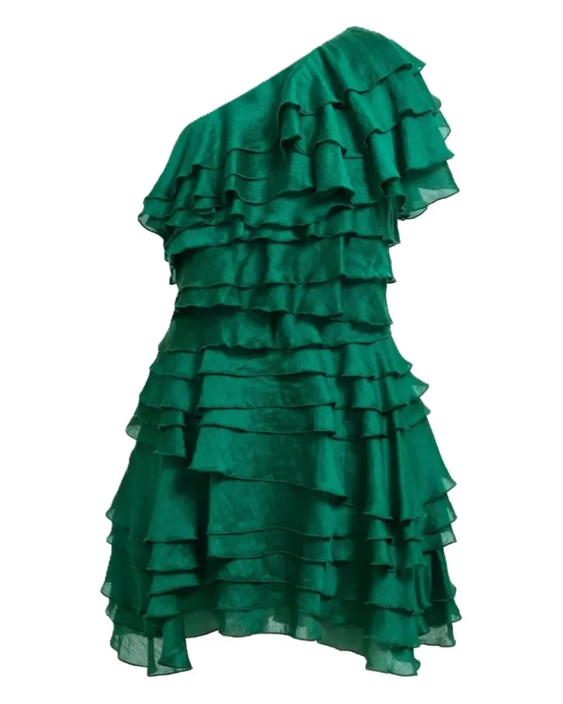 Aje. Gerüschtes Rosaline Minikleid - Grün Grün