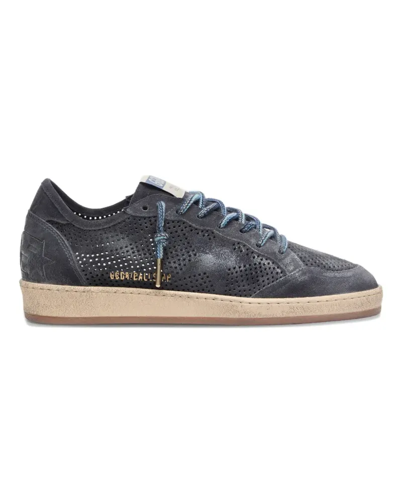 Golden Goose Ball Star Sneakers aus perforiertem Wildleder in Dunkelblau mit dunkelblauem Stern Blau