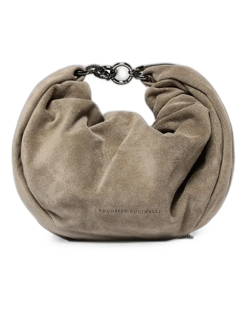 Brunello Cucinelli suede slouchy clutch bag - Nude Nude