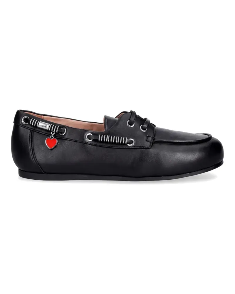 Moschino Loafer mit Herzapplikation - Schwarz Schwarz