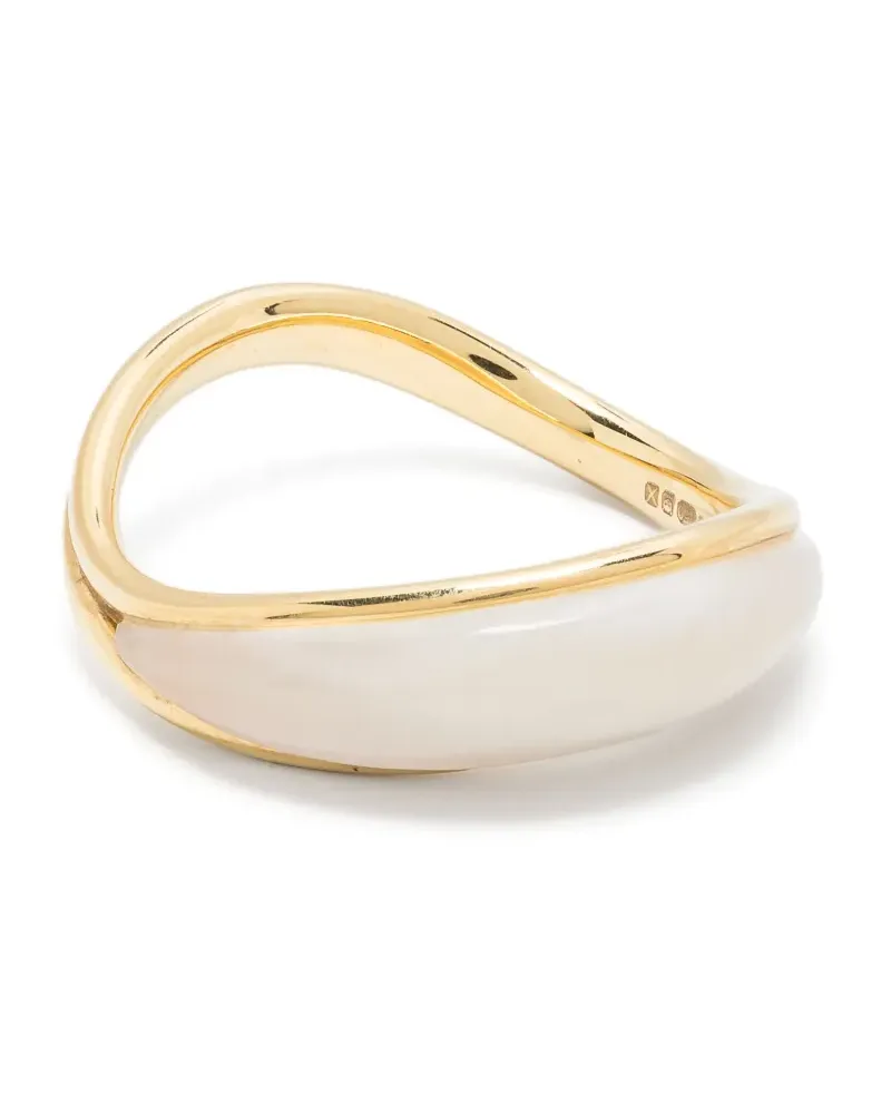 Fernando Jorge 18kt yellow gold Stream Wave mother-of-pearl ring Gold