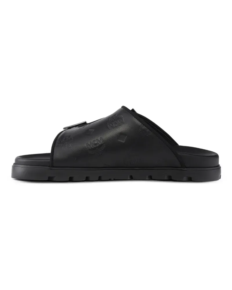 MCM Sandalen mit Monogramm-Prägung - Schwarz Schwarz