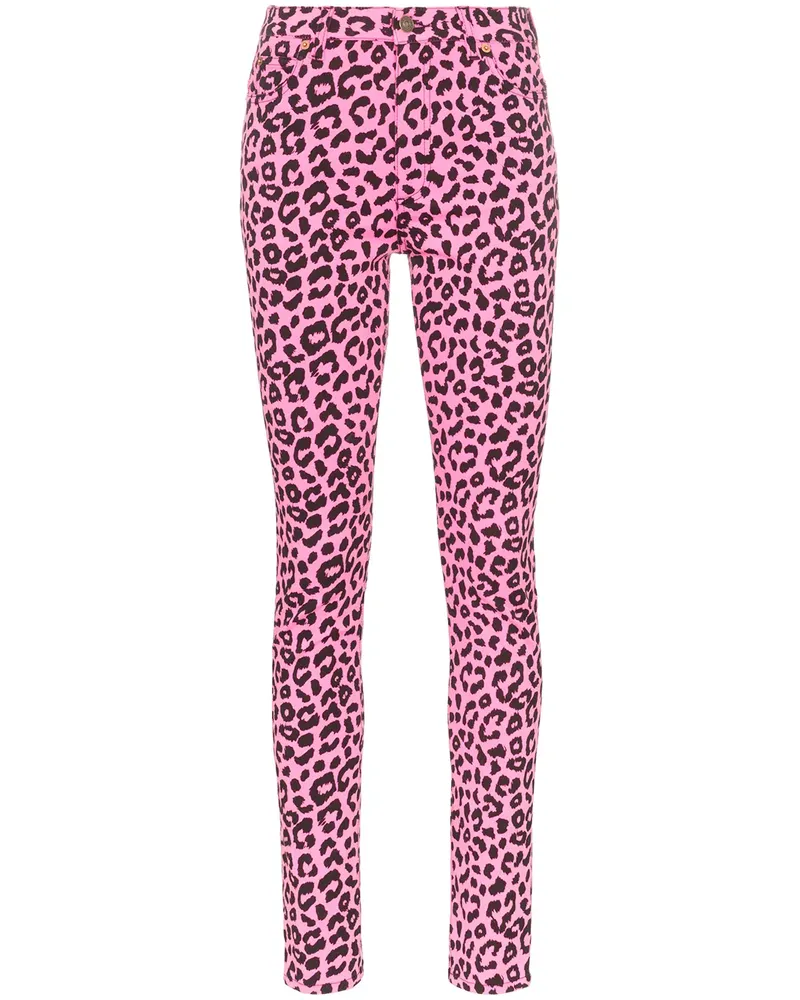 Gucci Skinny-Jeans mit Leoparden-Print - Rosa Rosa