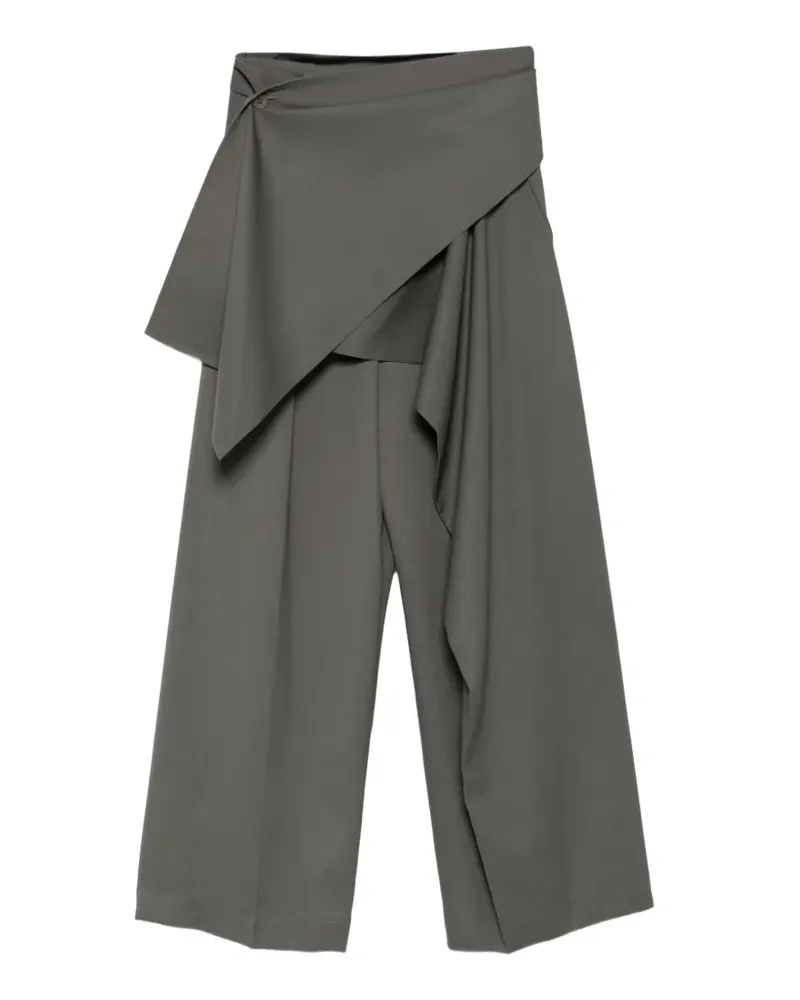 Issey Miyake Asymmetrische drapierte Lustrous Hose - Grau Grau