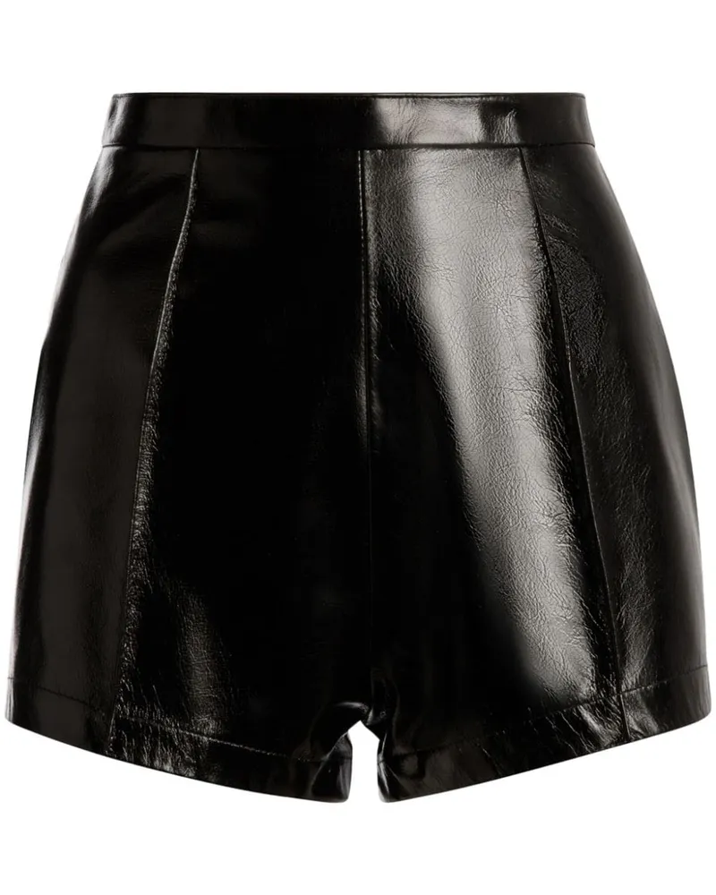 Bally Leder-Shorts mit Glanzoptik - Schwarz Schwarz