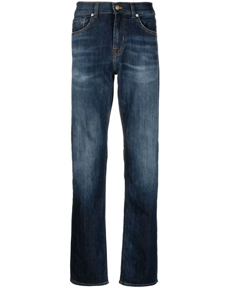 7 for all mankind Ausgeblichene Straight-Leg-Jeans Blau