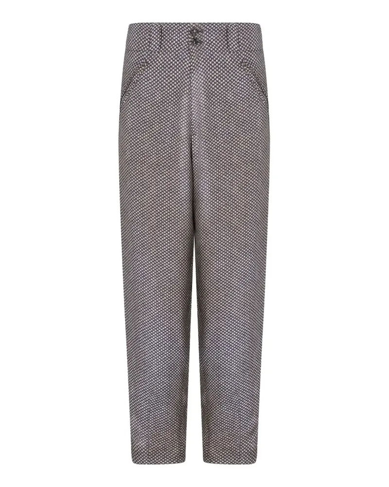 Giorgio Armani micro-pattern tapered trousers - Blau Blau