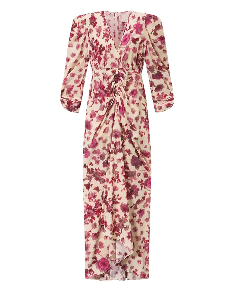 Isabel Marant x Albini gerafftes Kleid mit Blumen - Nude Nude