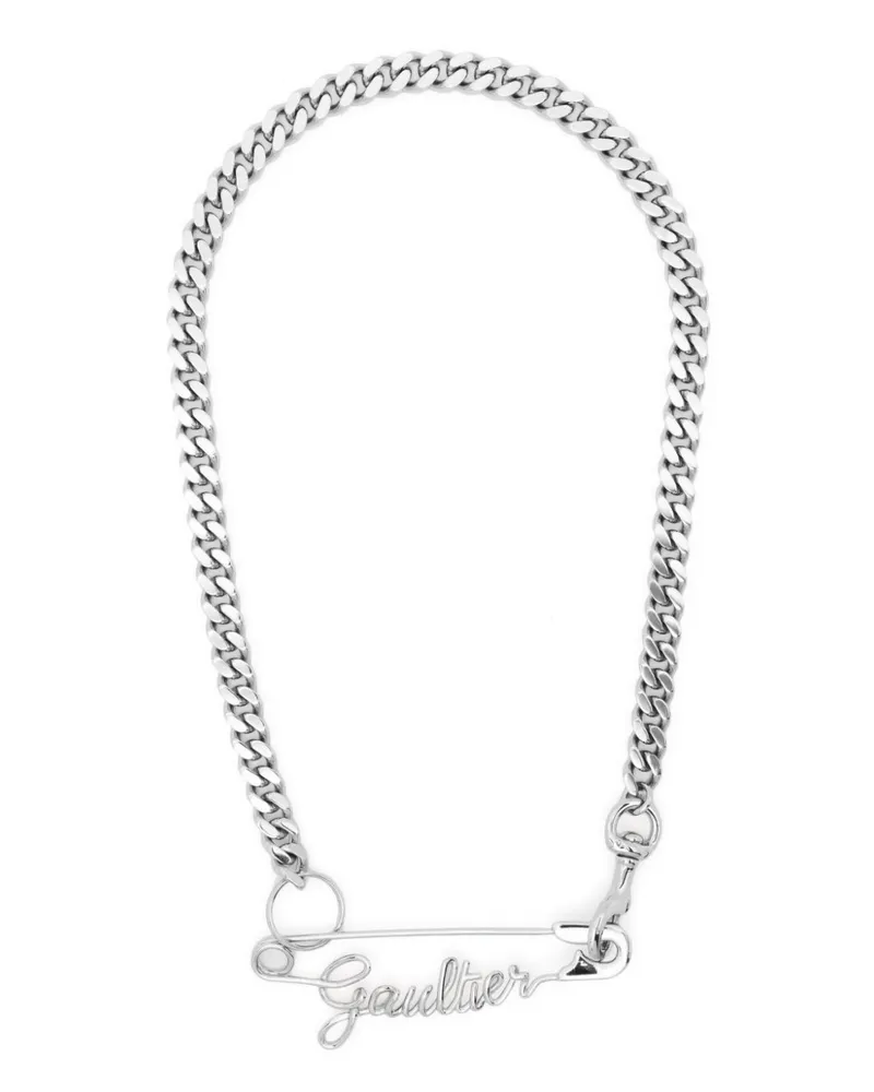 Jean Paul Gaultier Panzerkette mit Logo-Schild - Silber Silber