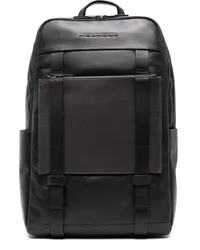 Piquadro Laptop-Rucksack aus Leder 14 Zoll Schwarz