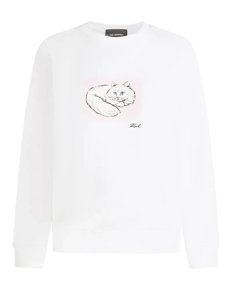 Karl Lagerfeld cat-portrait sweatshirt - Weiß Weiß