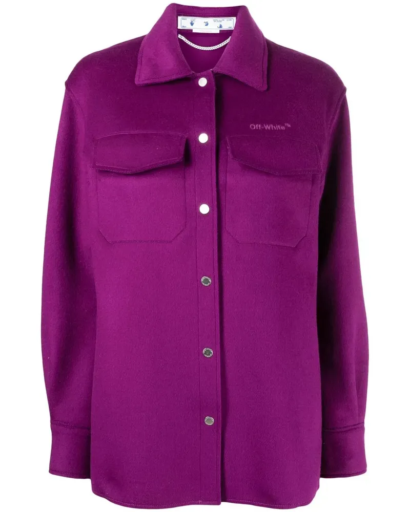OFF-WHITE Hemdjacke mit Logo - Violett Violett