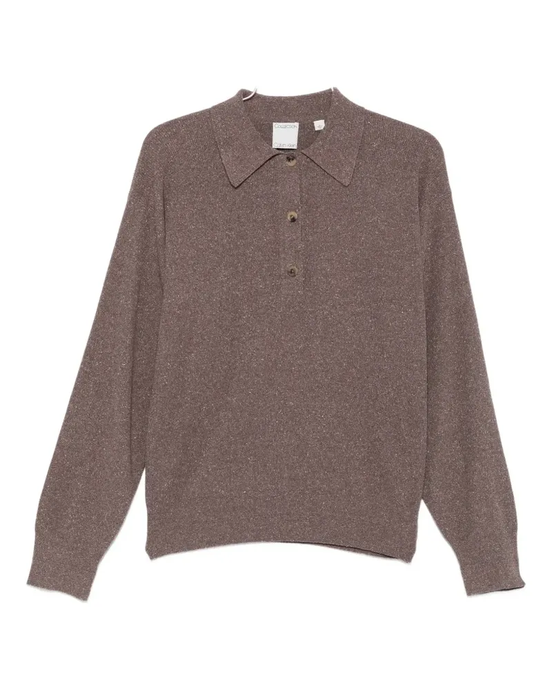 Calvin Klein long-sleeve polo shirt - Braun Braun