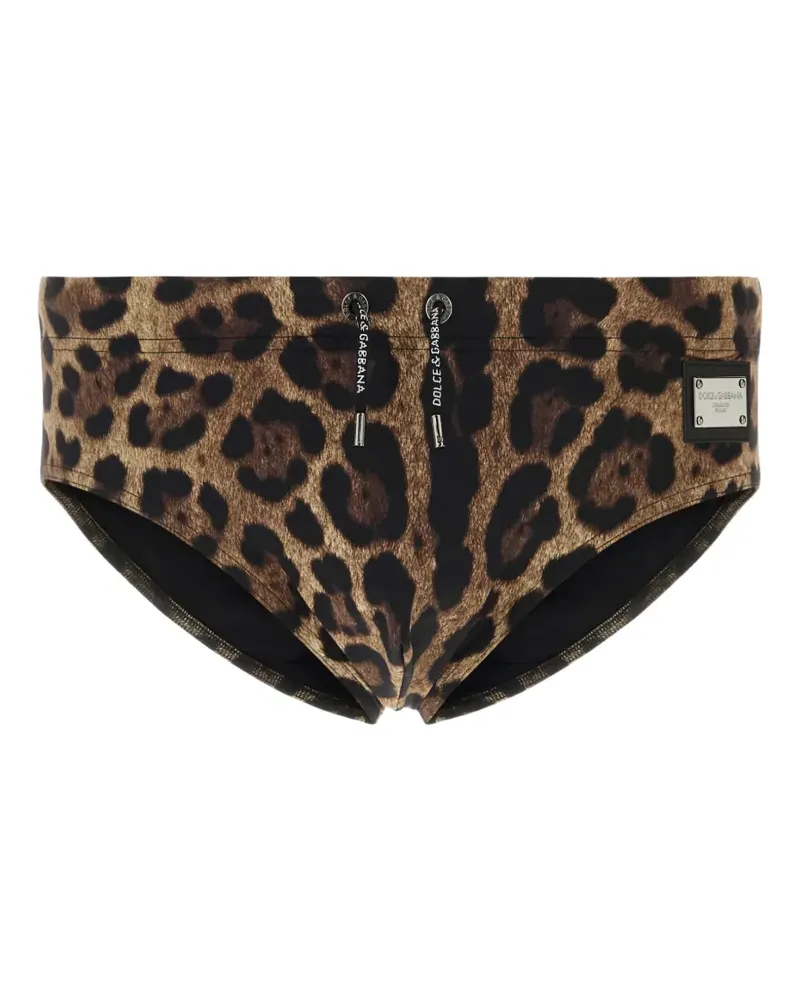 Dolce & Gabbana leopard-print swim briefs - Braun Braun