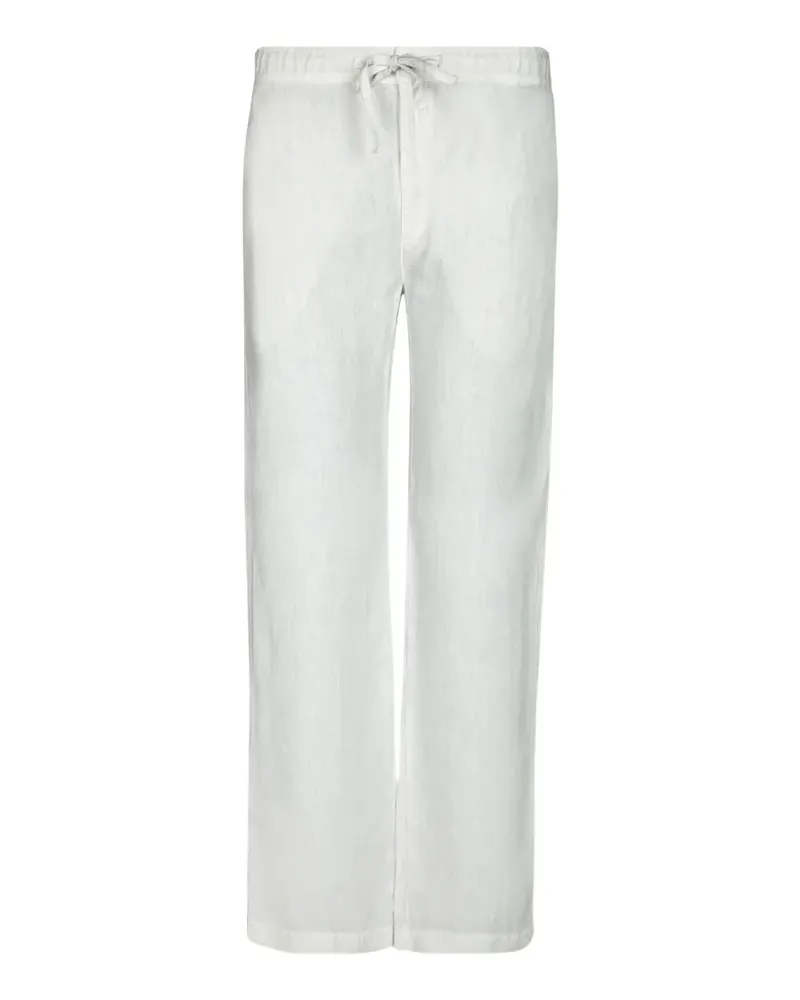 120% Lino drawstring-waist trousers - Weiß Weiß