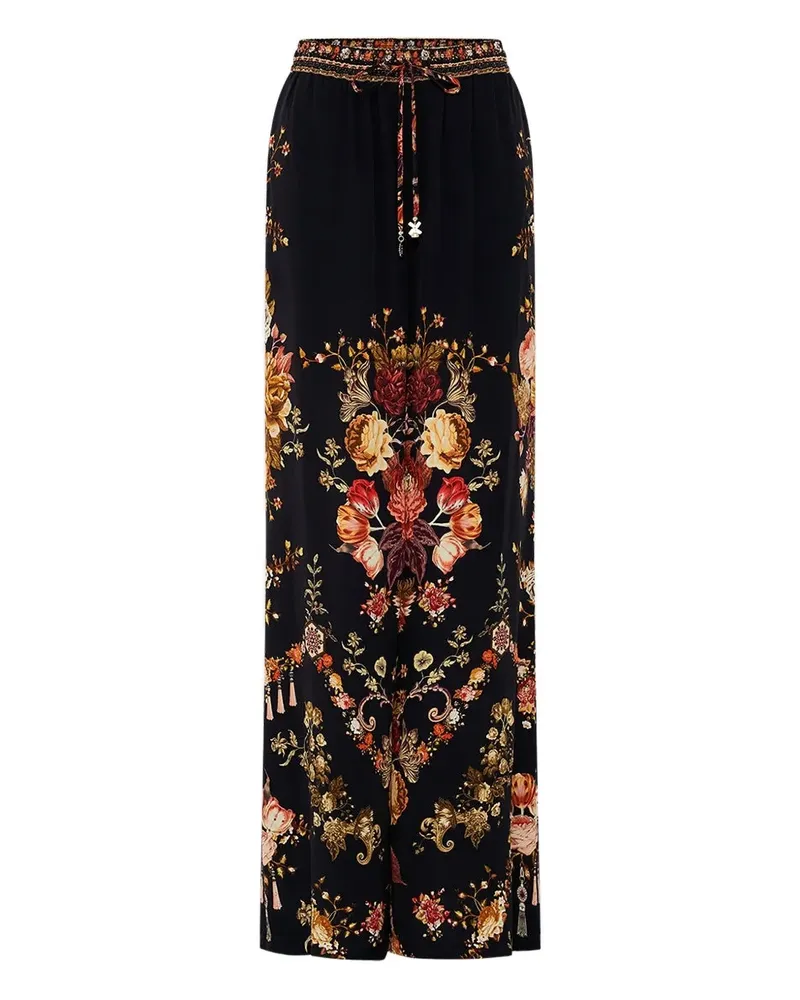 Camilla Florale Hose - Schwarz Schwarz