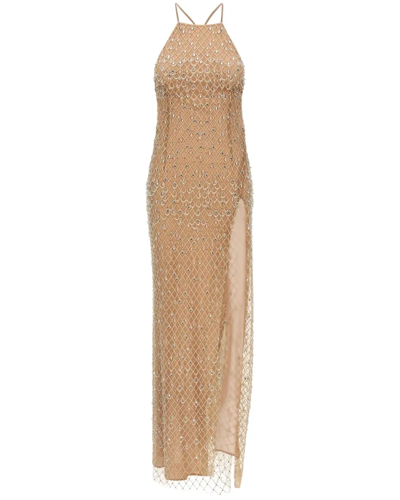 Elisabetta Franchi Maxikleid mit Kristallverzierung - Rosa Rosa