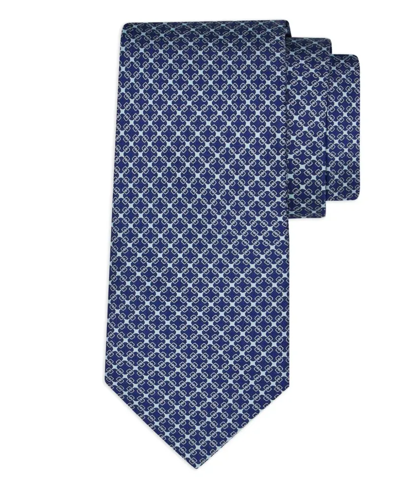 Ferragamo Seidenkrawatte mit Print - Blau Blau