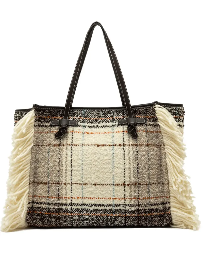 Gianni Chiarini Tote Bag mit Karomuster - Nude Nude