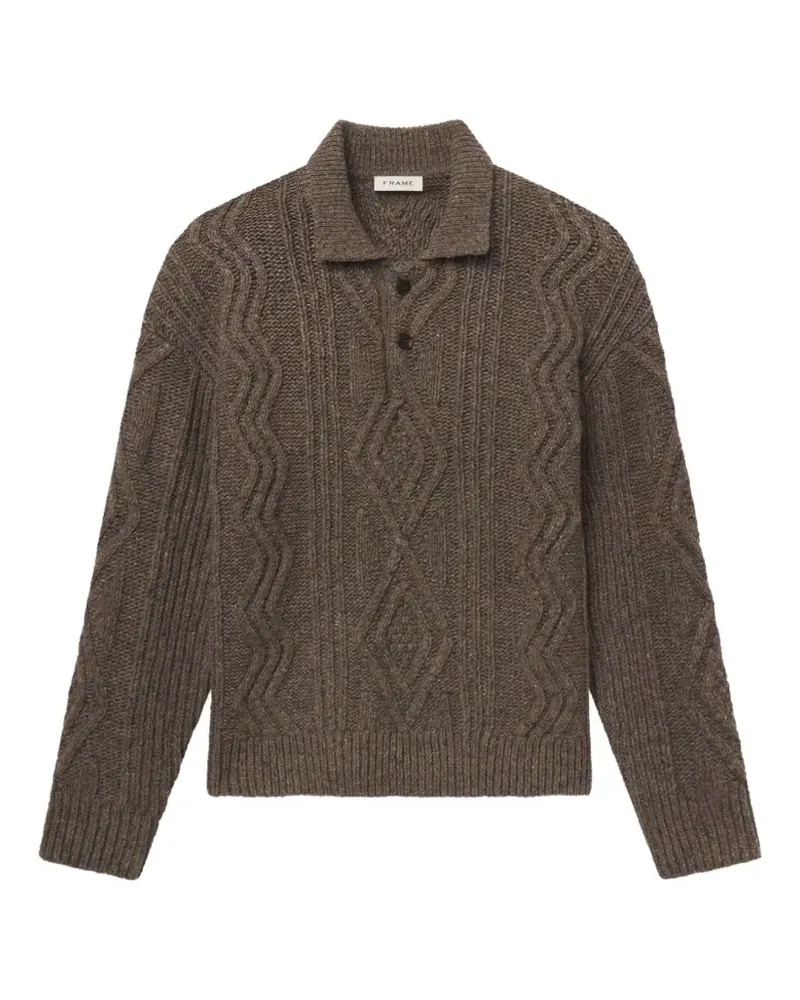 Frame Denim cable-knit polo-collar sweater - Braun Braun