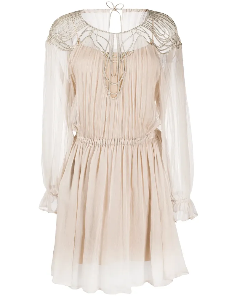 Alberta Ferretti Kleid mit Einsätzen - Nude Nude