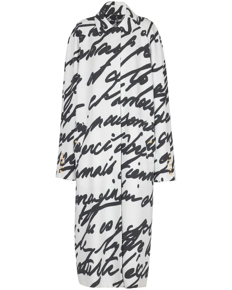 Balmain Wendbarer Love Letter Mantel - Schwarz Schwarz