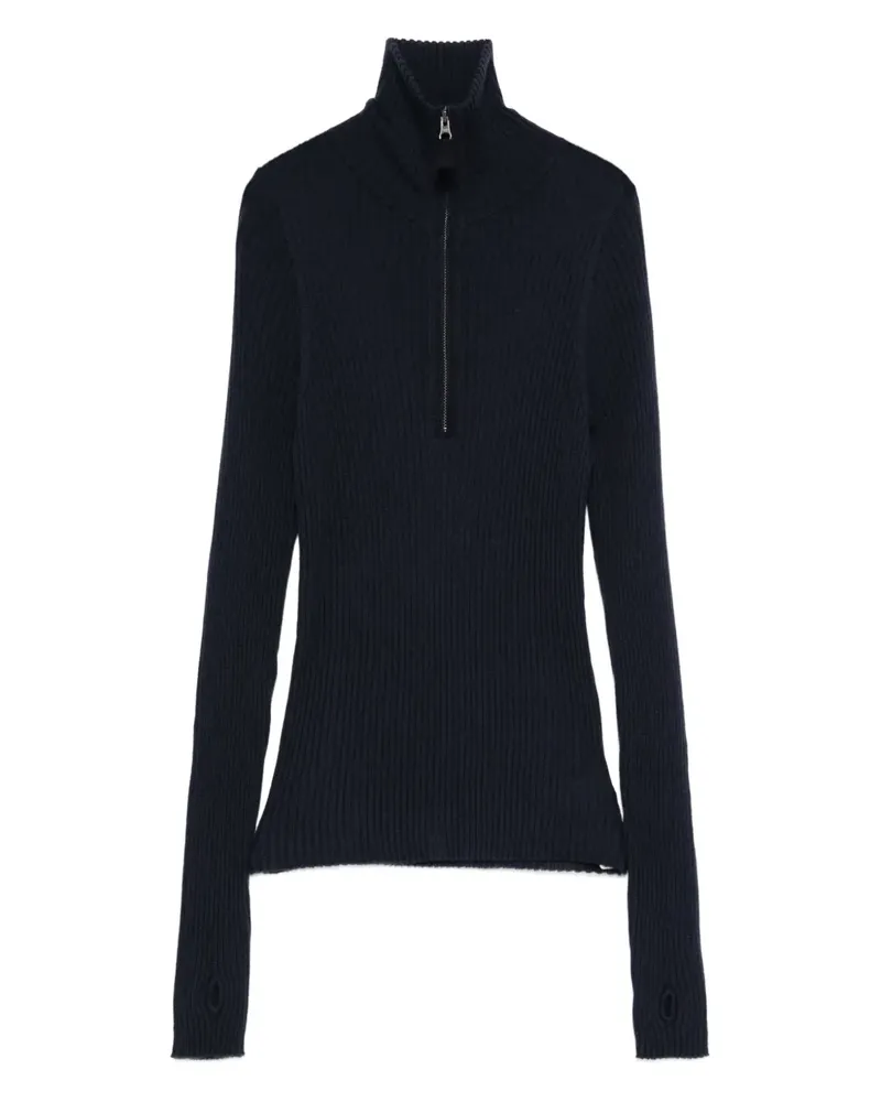 KristenseN Du Nord Gerippter Pullover mit Reißverschluss - Blau Blau