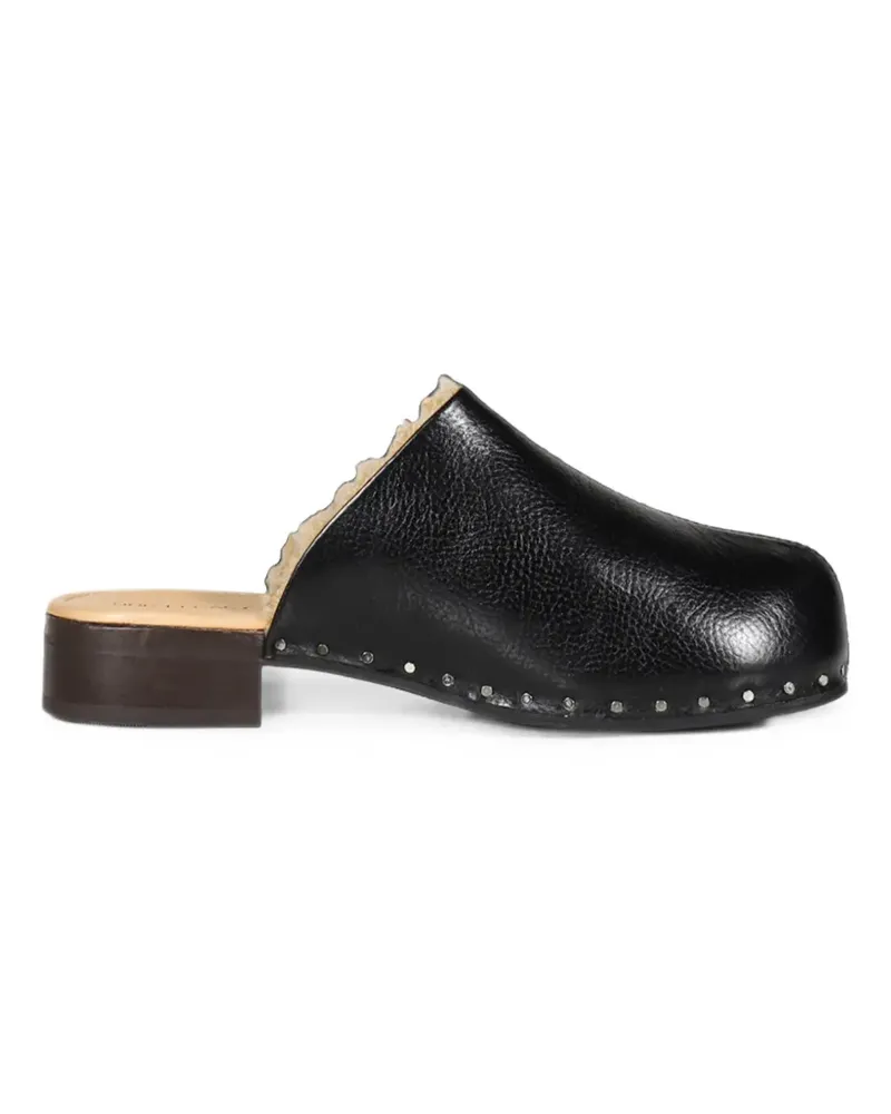 Our Legacy Naoto shearling-lined leather clogs - Schwarz Schwarz