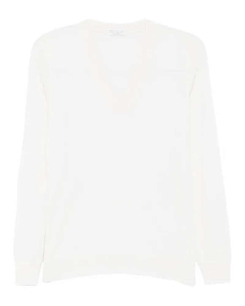 Brunello Cucinelli Pullover mit V-Ausschnitt - Nude Nude