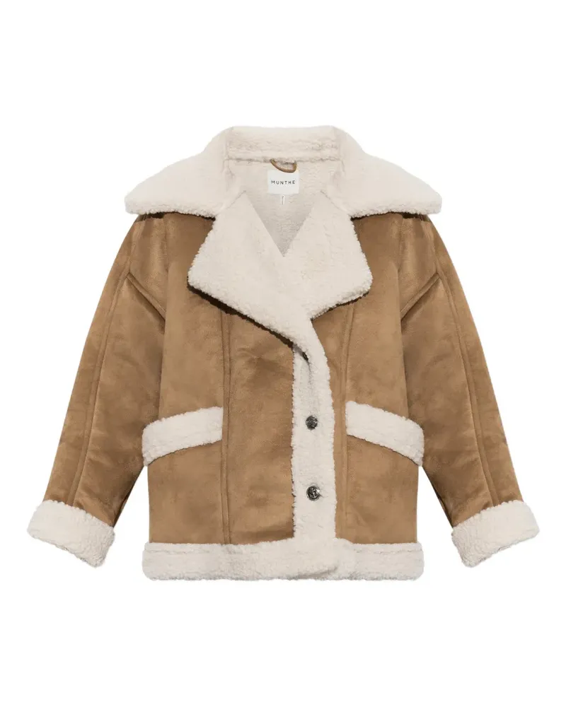 MUNTHE Valter teddy-trim coat - Braun Braun