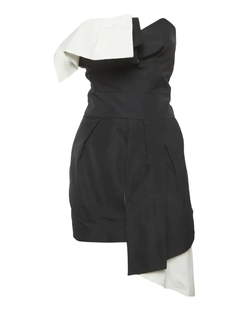 Alexandre Vauthier Asymmetrisches Minikleid mit Falten - Schwarz Schwarz