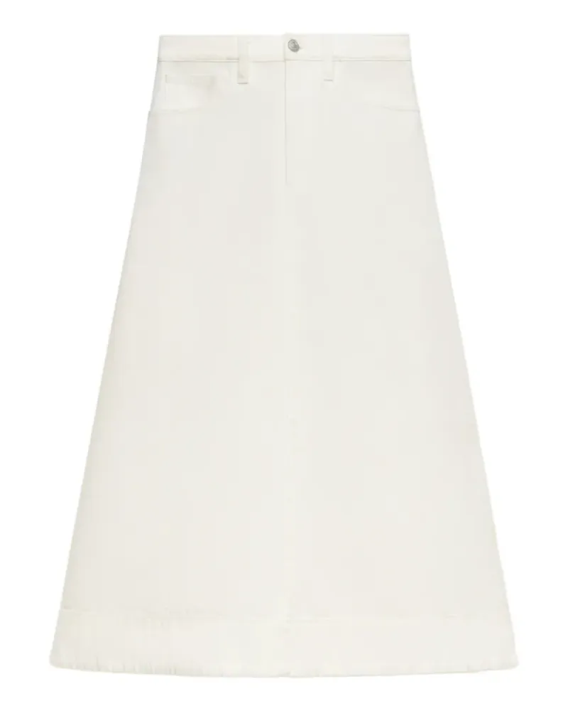 Marni Ausgestellter Denim-Midirock in Weiß - Nude Nude