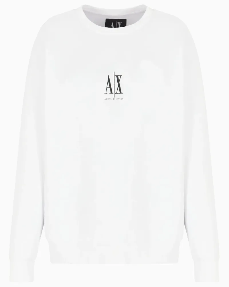 Armani Exchange Sweatshirt mit Logo-Stickerei - Weiß Weiß