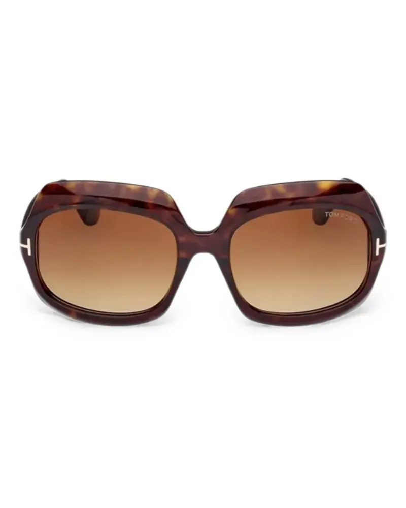 Tom Ford Ren Sonnenbrille mit geometrischem Gestell - Braun Braun