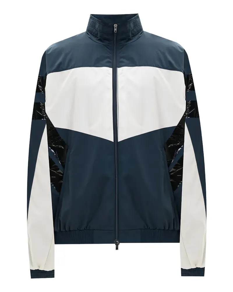 VETEMENTS tape-detail colour-block jacket - Blau Blau