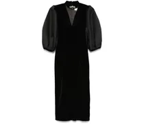 Midikleid aus Samt - Schwarz